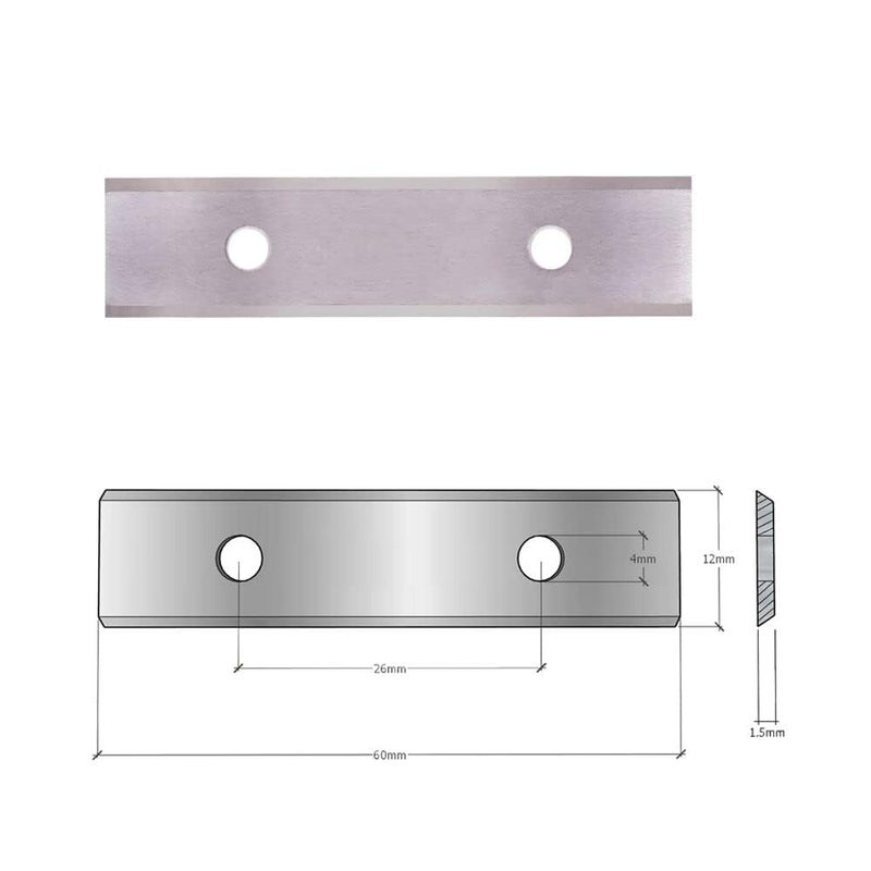 LU&MN 2.38"(60mm) Paint Scraper Carbide Blades Double-Edged Reversible Replacement Blade 2-3/8"(60X12X1.5mm) Fits Most equivalent General purpose Hand-Held Scrapers,10pcs By LU&MN - Image 2